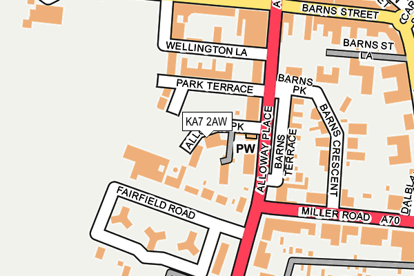 KA7 2AW map - OS OpenMap – Local (Ordnance Survey) KA7 2AW map - OS OpenMap – Local (Ordnance Survey)