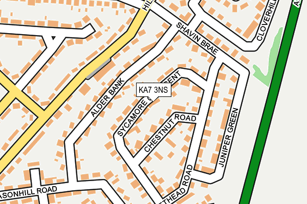 KA7 3NS map - OS OpenMap – Local (Ordnance Survey) KA7 3NS map - OS OpenMap – Local (Ordnance Survey)