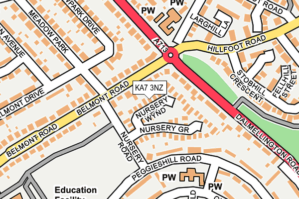 KA7 3NZ map - OS OpenMap – Local (Ordnance Survey) KA7 3NZ map - OS OpenMap – Local (Ordnance Survey)