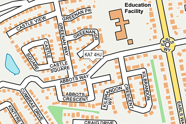 KA7 4HJ map - OS OpenMap – Local (Ordnance Survey) KA7 4HJ map - OS OpenMap – Local (Ordnance Survey)