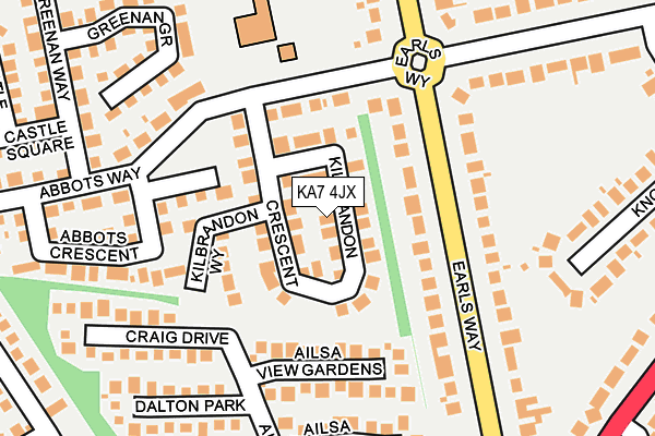 KA7 4JX map - OS OpenMap – Local (Ordnance Survey) KA7 4JX map - OS OpenMap – Local (Ordnance Survey)