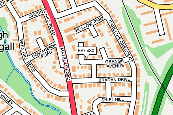 KA7 4SX map - OS OpenMap – Local (Ordnance Survey) KA7 4SX map - OS OpenMap – Local (Ordnance Survey)