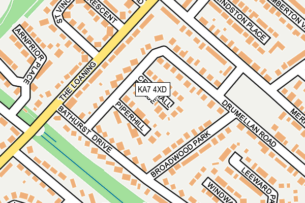 KA7 4XD map - OS OpenMap – Local (Ordnance Survey) KA7 4XD map - OS OpenMap – Local (Ordnance Survey)