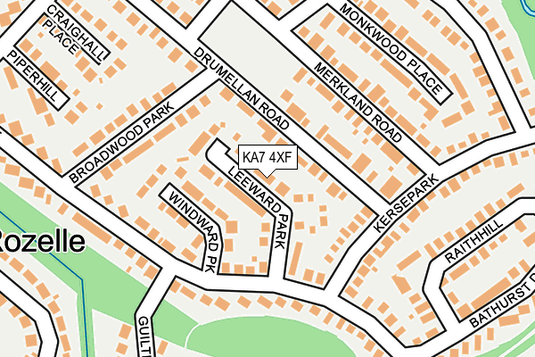 KA7 4XF map - OS OpenMap – Local (Ordnance Survey) KA7 4XF map - OS OpenMap – Local (Ordnance Survey)