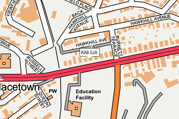 KA8 0JA map - OS OpenMap – Local (Ordnance Survey) KA8 0JA map - OS OpenMap – Local (Ordnance Survey)