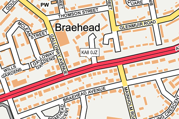 KA8 0JZ map - OS OpenMap – Local (Ordnance Survey) KA8 0JZ map - OS OpenMap – Local (Ordnance Survey)