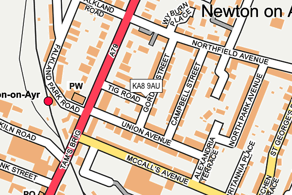 KA8 9AU map - OS OpenMap – Local (Ordnance Survey) KA8 9AU map - OS OpenMap – Local (Ordnance Survey)