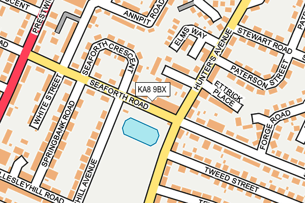 KA8 9BX map - OS OpenMap – Local (Ordnance Survey) KA8 9BX map - OS OpenMap – Local (Ordnance Survey)