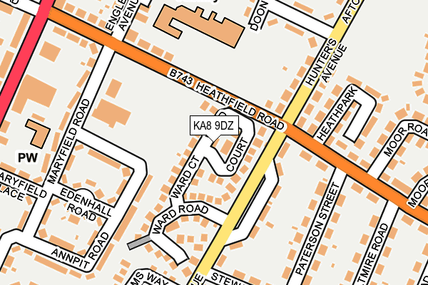 KA8 9DZ map - OS OpenMap – Local (Ordnance Survey) KA8 9DZ map - OS OpenMap – Local (Ordnance Survey)