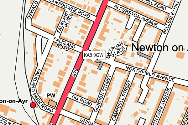 KA8 9GW map - OS OpenMap – Local (Ordnance Survey) KA8 9GW map - OS OpenMap – Local (Ordnance Survey)