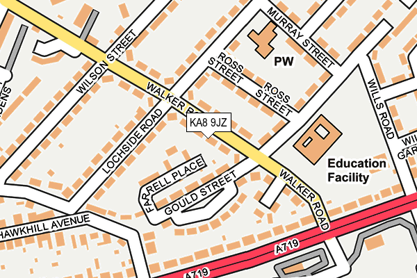 KA8 9JZ map - OS OpenMap – Local (Ordnance Survey) KA8 9JZ map - OS OpenMap – Local (Ordnance Survey)