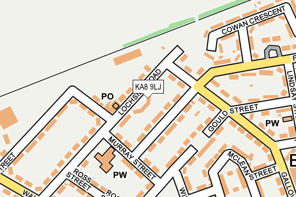 KA8 9LJ map - OS OpenMap – Local (Ordnance Survey) KA8 9LJ map - OS OpenMap – Local (Ordnance Survey)