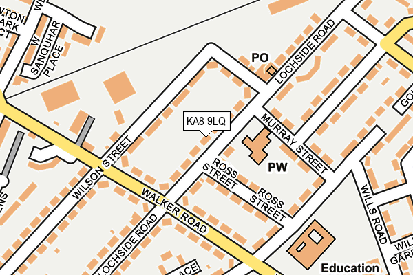 KA8 9LQ map - OS OpenMap – Local (Ordnance Survey) KA8 9LQ map - OS OpenMap – Local (Ordnance Survey)