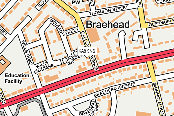 KA8 9NS map - OS OpenMap – Local (Ordnance Survey) KA8 9NS map - OS OpenMap – Local (Ordnance Survey)