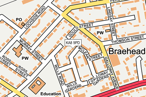 KA8 9PD map - OS OpenMap – Local (Ordnance Survey) KA8 9PD map - OS OpenMap – Local (Ordnance Survey)