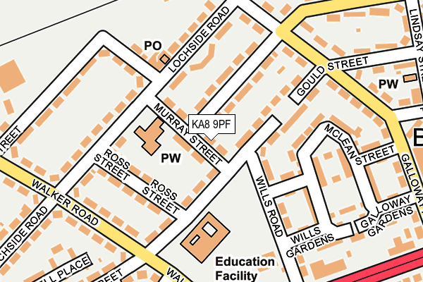 KA8 9PF map - OS OpenMap – Local (Ordnance Survey) KA8 9PF map - OS OpenMap – Local (Ordnance Survey)