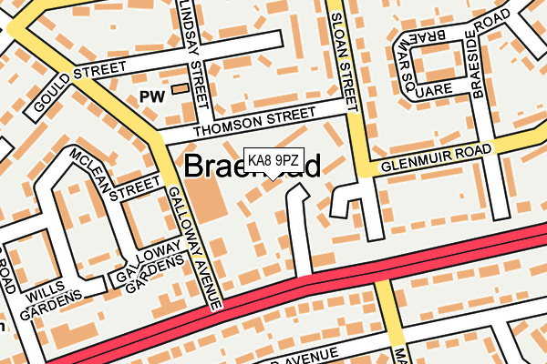 KA8 9PZ map - OS OpenMap – Local (Ordnance Survey) KA8 9PZ map - OS OpenMap – Local (Ordnance Survey)