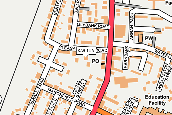 KA9 1UA map - OS OpenMap – Local (Ordnance Survey) KA9 1UA map - OS OpenMap – Local (Ordnance Survey)