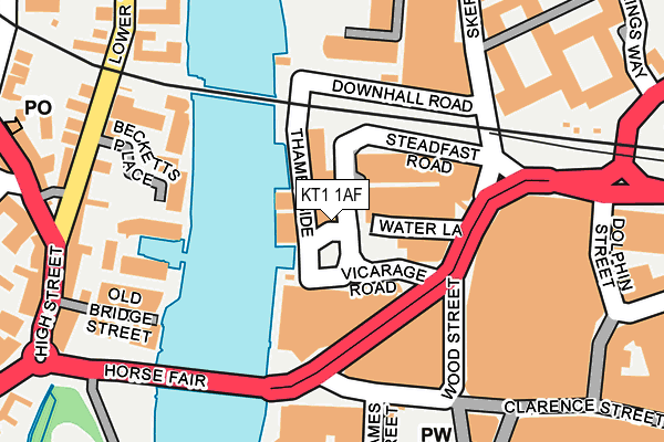 KT1 1AF map - OS OpenMap – Local (Ordnance Survey) KT1 1AF map - OS OpenMap – Local (Ordnance Survey)