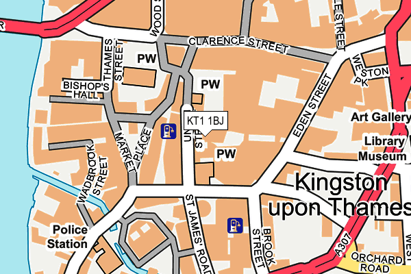 KT1 1BJ map - OS OpenMap – Local (Ordnance Survey) KT1 1BJ map - OS OpenMap – Local (Ordnance Survey)