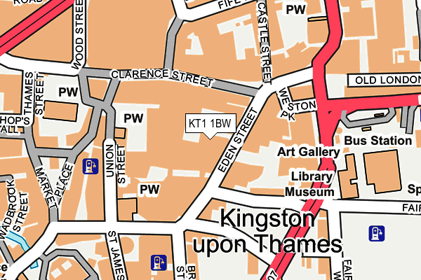 KT1 1BW map - OS OpenMap – Local (Ordnance Survey) KT1 1BW map - OS OpenMap – Local (Ordnance Survey)