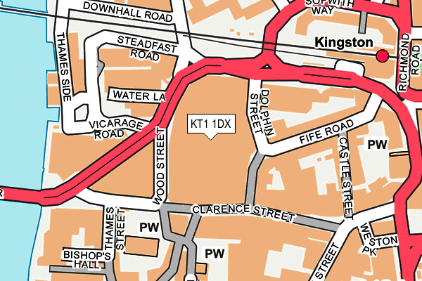 KT1 1DX map - OS OpenMap – Local (Ordnance Survey) KT1 1DX map - OS OpenMap – Local (Ordnance Survey)