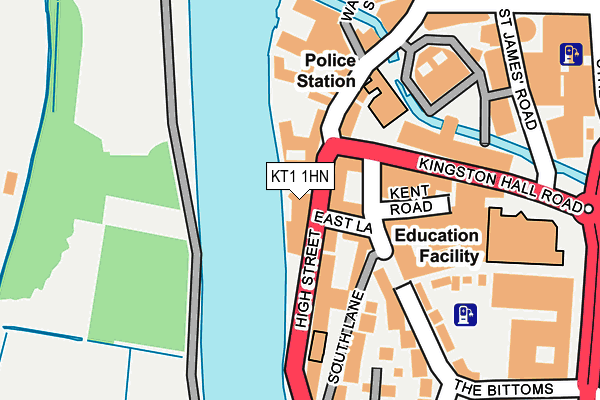 KT1 1HN map - OS OpenMap – Local (Ordnance Survey) KT1 1HN map - OS OpenMap – Local (Ordnance Survey)
