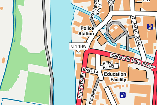 KT1 1HW map - OS OpenMap – Local (Ordnance Survey) KT1 1HW map - OS OpenMap – Local (Ordnance Survey)