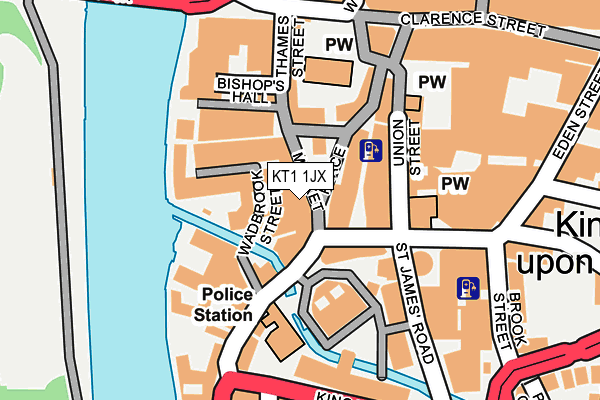 KT1 1JX map - OS OpenMap – Local (Ordnance Survey) KT1 1JX map - OS OpenMap – Local (Ordnance Survey)