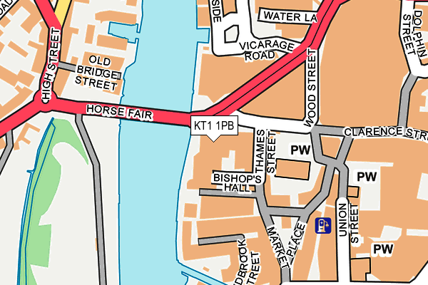 KT1 1PB map - OS OpenMap – Local (Ordnance Survey) KT1 1PB map - OS OpenMap – Local (Ordnance Survey)