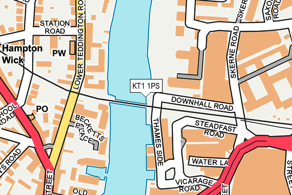 KT1 1PS map - OS OpenMap – Local (Ordnance Survey) KT1 1PS map - OS OpenMap – Local (Ordnance Survey)