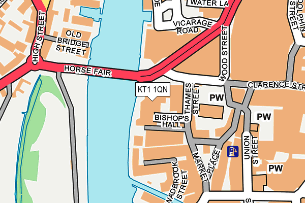 KT1 1QN map - OS OpenMap – Local (Ordnance Survey) KT1 1QN map - OS OpenMap – Local (Ordnance Survey)