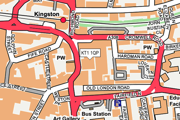 KT1 1QP map - OS OpenMap – Local (Ordnance Survey) KT1 1QP map - OS OpenMap – Local (Ordnance Survey)
