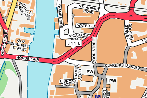 KT1 1TE map - OS OpenMap – Local (Ordnance Survey) KT1 1TE map - OS OpenMap – Local (Ordnance Survey)