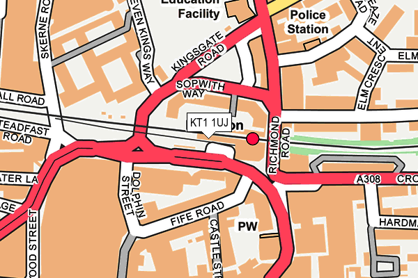 KT1 1UJ map - OS OpenMap – Local (Ordnance Survey) KT1 1UJ map - OS OpenMap – Local (Ordnance Survey)
