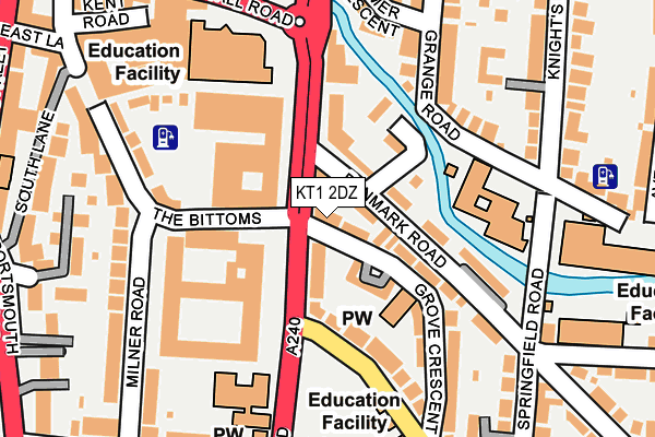 KT1 2DZ map - OS OpenMap – Local (Ordnance Survey) KT1 2DZ map - OS OpenMap – Local (Ordnance Survey)