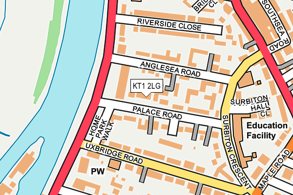 KT1 2LG map - OS OpenMap – Local (Ordnance Survey) KT1 2LG map - OS OpenMap – Local (Ordnance Survey)
