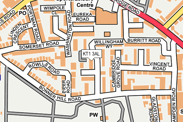 KT1 3AL map - OS OpenMap – Local (Ordnance Survey) KT1 3AL map - OS OpenMap – Local (Ordnance Survey)