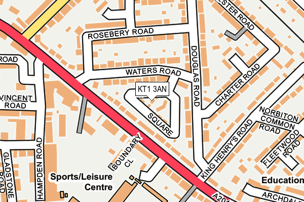KT1 3AN map - OS OpenMap – Local (Ordnance Survey) KT1 3AN map - OS OpenMap – Local (Ordnance Survey)