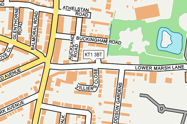 KT1 3BT map - OS OpenMap – Local (Ordnance Survey) KT1 3BT map - OS OpenMap – Local (Ordnance Survey)