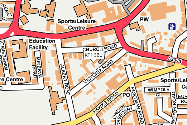KT1 3BU map - OS OpenMap – Local (Ordnance Survey) KT1 3BU map - OS OpenMap – Local (Ordnance Survey)