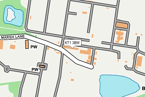 KT1 3BW map - OS OpenMap – Local (Ordnance Survey) KT1 3BW map - OS OpenMap – Local (Ordnance Survey)