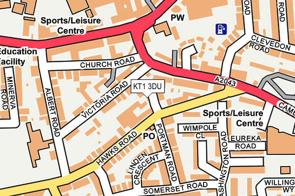 KT1 3DU map - OS OpenMap – Local (Ordnance Survey) KT1 3DU map - OS OpenMap – Local (Ordnance Survey)