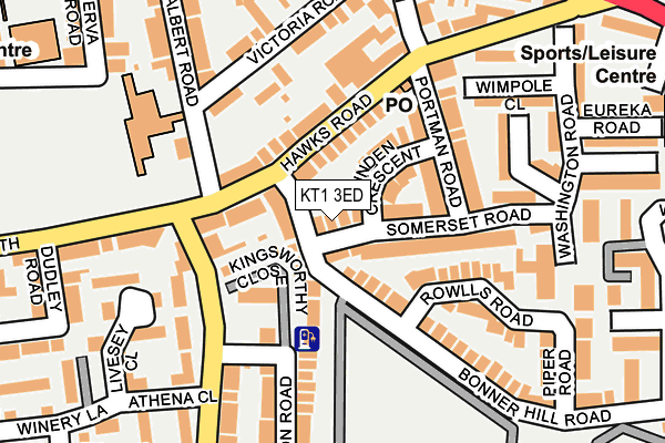 KT1 3ED map - OS OpenMap – Local (Ordnance Survey) KT1 3ED map - OS OpenMap – Local (Ordnance Survey)