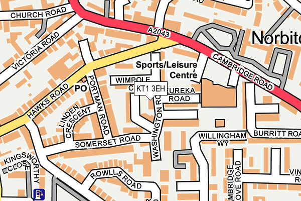 KT1 3EH map - OS OpenMap – Local (Ordnance Survey) KT1 3EH map - OS OpenMap – Local (Ordnance Survey)