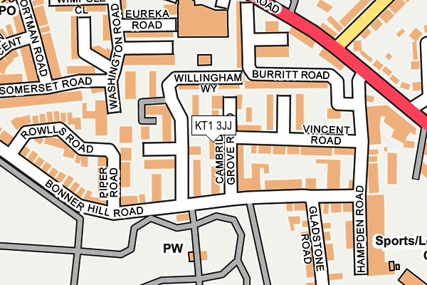 KT1 3JJ map - OS OpenMap – Local (Ordnance Survey) KT1 3JJ map - OS OpenMap – Local (Ordnance Survey)