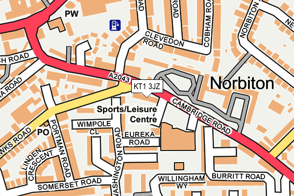 KT1 3JZ map - OS OpenMap – Local (Ordnance Survey) KT1 3JZ map - OS OpenMap – Local (Ordnance Survey)