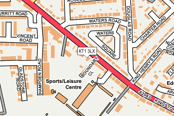 KT1 3LX map - OS OpenMap – Local (Ordnance Survey) KT1 3LX map - OS OpenMap – Local (Ordnance Survey)