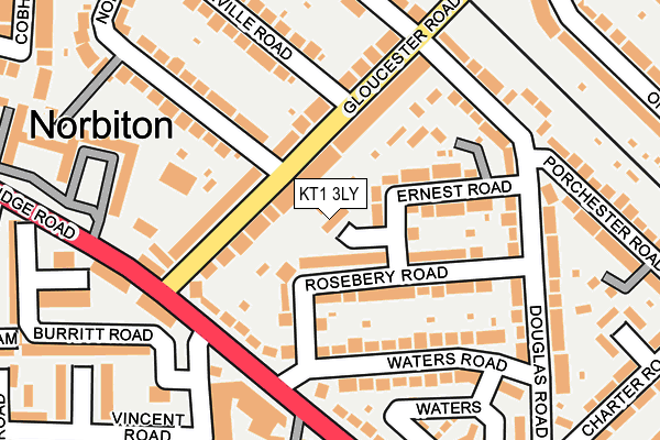 KT1 3LY map - OS OpenMap – Local (Ordnance Survey) KT1 3LY map - OS OpenMap – Local (Ordnance Survey)