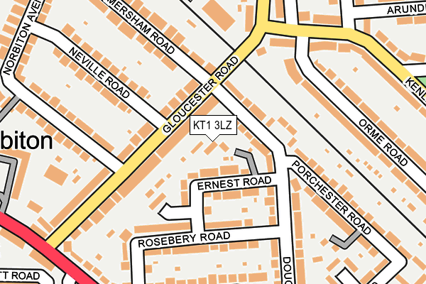KT1 3LZ map - OS OpenMap – Local (Ordnance Survey) KT1 3LZ map - OS OpenMap – Local (Ordnance Survey)